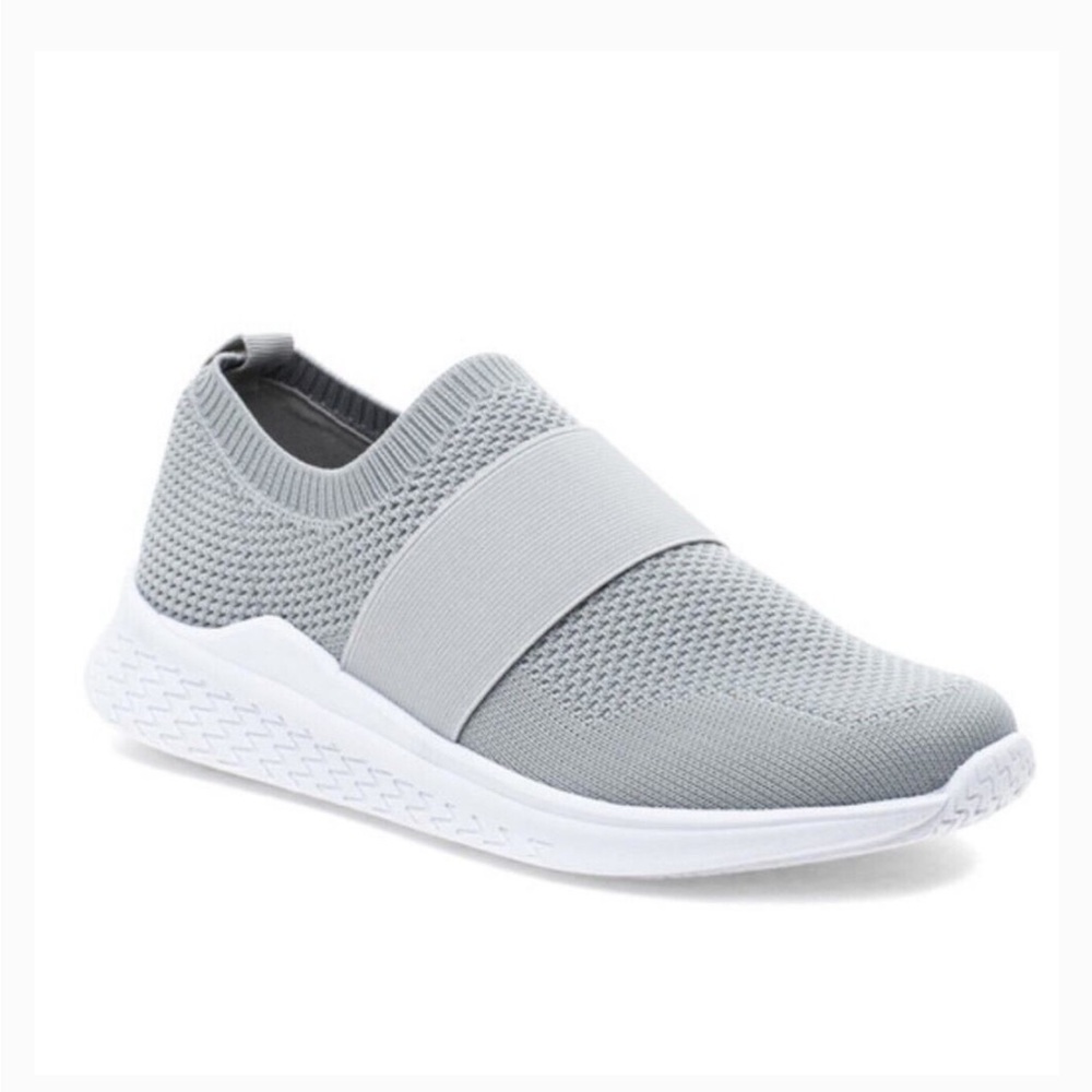 J Slides Light Gray Slip-On Knit Sneakers